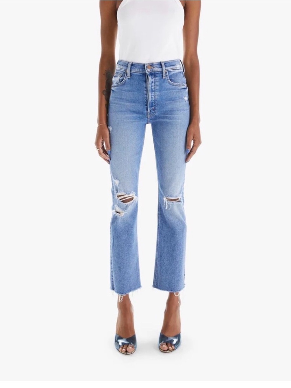 MOTHER The Tripper Ankle Fray Jeans